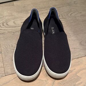 Rothy's Black and Blue Slip-On Loafers size 9.5